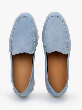 スエード メンズ カジュアル ローファー 本革 ラウンドトゥ スリッポンシューズ