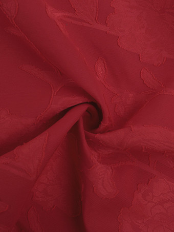 赤い花柄ジャカードマキシドレス（女性用） - ロマンチックなスリムフィットキャミドレス - 夏のデートナイトコーデ 2026