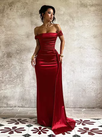 red maxi dress for wedding guest Flowy Red Maxi Dress with Cape | Beach Wedding Guest & Resort Wear