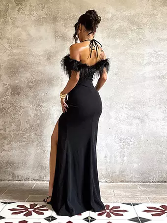 too hot lace up maxi dress - black Oh My Sheer House OF CB Shia Perfect for prom or PO133 Pay With:155 Qs (Silkroll Fee: $3.88)