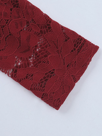 シースルーレースボディスーツ（女性用） - セクシーな長袖スリムフィットレオタードトップ - 春の夜のパーティーに最適 2026