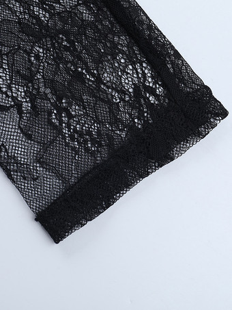 レディース用ギャザーレースパッチワークミニドレス - ブラック オフショルダー ボディコン - 2026年春のクラブナイトアウト