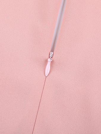 ピンクのAラインコルセットスタイルミニドレス（女性用） - コケットレースパッチワーク長袖 - 2026年春の誕生日パーティー