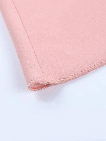 ピンクのAラインコルセットスタイルミニドレス（女性用） - コケットレースパッチワーク長袖 - 2026年春の誕生日パーティー