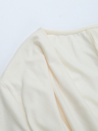 カウルネックのギャザー入りミニドレス（女性用）- クリーム色のセクシーな長袖フリンジボディコン - 春のカクテルパーティー 2026