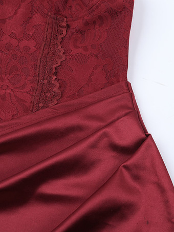 コルセット風レースマキシドレス（女性用） - ドレープギャザーボディコンガウン - 2026年春のイブニングパーティー衣装