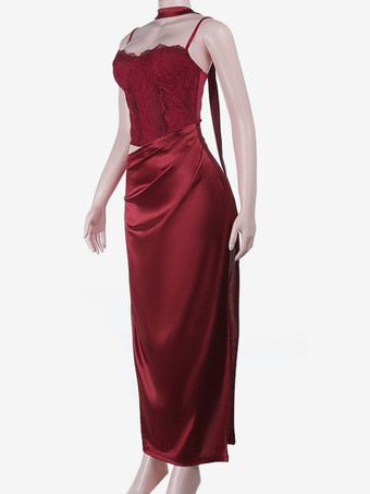 コルセット風レースマキシドレス（女性用） - ドレープギャザーボディコンガウン - 2026年春のイブニングパーティー衣装