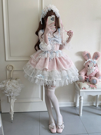 スウィートロリータドレス バックリボン バンデージ JSK ショートロリータドレス