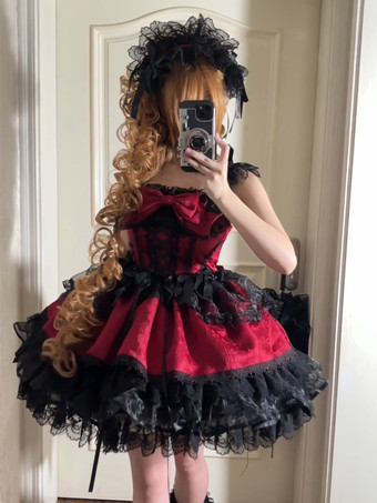 スウィートロリータドレス バックリボン バンデージ JSK ショートロリータドレス