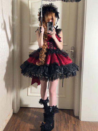 スウィートロリータドレス バックリボン バンデージ JSK ショートロリータドレス