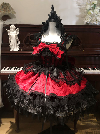 スウィートロリータドレス バックリボン バンデージ JSK ショートロリータドレス