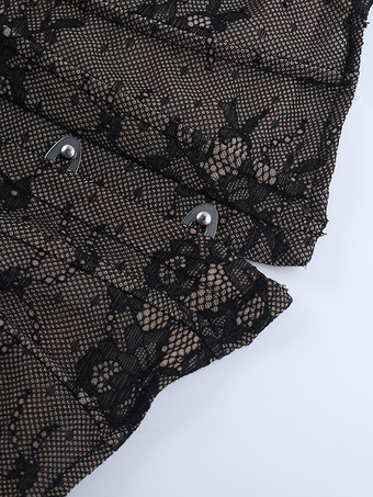 花柄レースコルセットトップ（女性用） - ブラックゴシック調ビスチェ - 夏の夜のクラブウェア 2026