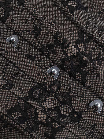 花柄レースコルセットトップ（女性用） - ブラックゴシック調ビスチェ - 夏の夜のクラブウェア 2026