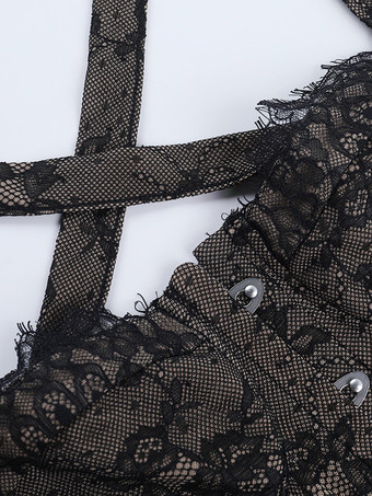 花柄レースコルセットトップ（女性用） - ブラックゴシック調ビスチェ - 夏の夜のクラブウェア 2026