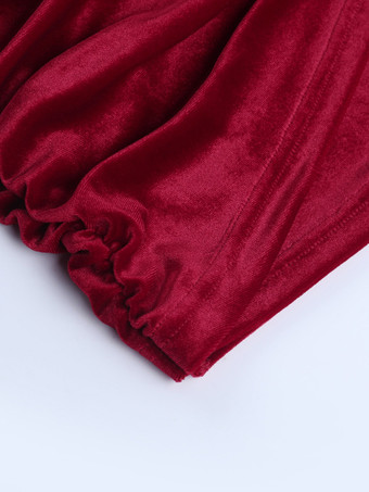 ギャザー入りベルベットボディコンミニドレス（女性用）-レッドストラップレスドレープサイドサッシュ-2026年春夏カクテルパーティーウェア