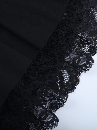 レーススクエアネックミニドレス（レディース） - ブラックゴシックフリルレイヤード長袖ボディコン - 春のナイトアウトクラブウェア 2026