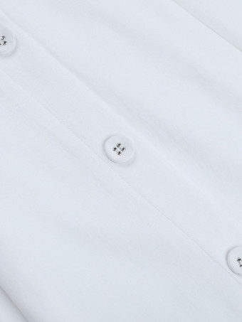 コテージコア風ミディドレス（女性用） - ホワイトのエレガントなタイフロントサマードレス - 夏のガーデンウェディングゲストウェア 2026