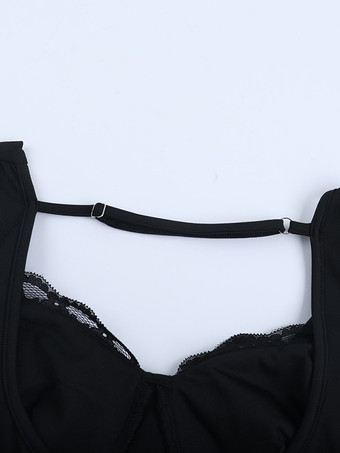 カウルネックマキシドレス（レディース） - ブラックのエレガントなレーストリム付きボディコンロングドレス - 春のイブニングパーティーやカクテルパーティーに最適 2026