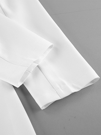 女性用エレガントなミニドレス用ブレザードレス - ラップタイウエスト、ノッチドラペル、スリムフィット - 2026年春のオフィスウェア