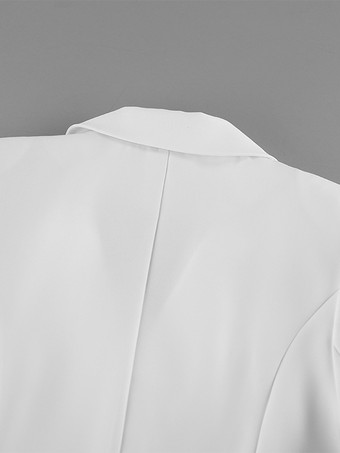 女性用エレガントなミニドレス用ブレザードレス - ラップタイウエスト、ノッチドラペル、スリムフィット - 2026年春のオフィスウェア