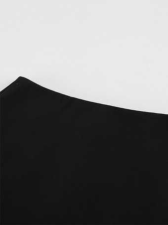 レディース用砂時計型ブレザーセット - ブラックのオールドマネーペプラムスーツ（ミニスカート付き） - 2026年春の仕事・イベント用衣装