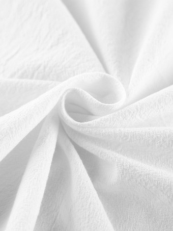 綿100％ブラウス レディース シック ボヘミアン トップス - ホワイト フリルネック ランタンスリーブ Vネック - ビーチバケーション 2026