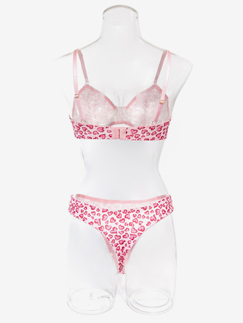 ブライダルランジェリー 花柄プリント イエロー 2ピース ブラジャー＆ショーツセット