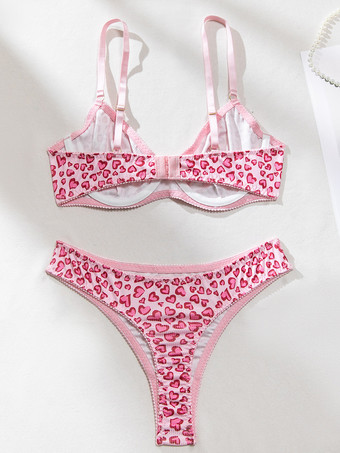 ブライダルランジェリー 花柄プリント イエロー 2ピース ブラジャー＆ショーツセット