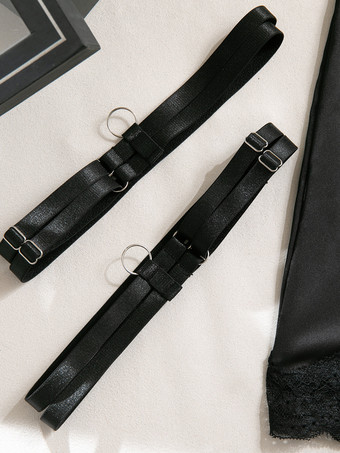 ブライダルレースランジェリー ブラック 3点セット ブラジャー スカート ショーツ