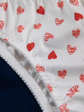 ブライダルランジェリー ハート柄 フルボディ ホワイト ブラジャー＆ショーツ 2点セット