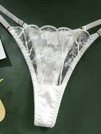 ブライダルランジェリー レースアートワーク ホワイト 2ピース ブラジャー＆ショーツセット