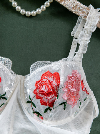 シュミーズ レディース ホワイト プリーツ 花柄プリント ランジェリー ミニドレス