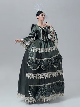 ヴィンテージ ヴィクトリアン ドレス マリー・アントワネット風 長袖 トランペットスリーブ レーストリム ヴィンテージドレス