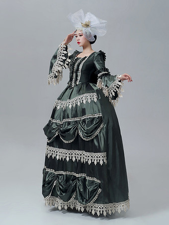 ヴィンテージ ヴィクトリアン ドレス マリー・アントワネット風 長袖 トランペットスリーブ レーストリム ヴィンテージドレス