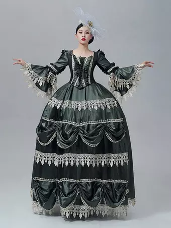 WOXIHUAN Vestiti Donna Medievale Vestito Palazzo Manica Lunga