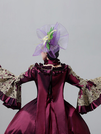 ヴィンテージ ヴィクトリアン ドレス マリー・アントワネット風 刺繍スカート フレア 長袖 ヴィンテージ ガウン