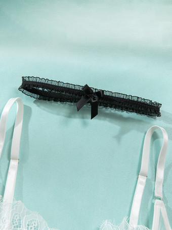 ブライダルランジェリーパジャマセット ホワイトリボン付き 屋内用 シースルー 5点セット