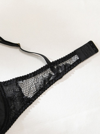 ブライダルランジェリー　透け感のあるレース　花柄プリント　ライトスカイブルー　ブラジャー＆ショーツ4点セット