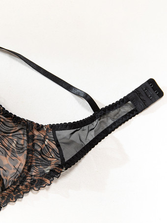 レースランジェリー　レース調節可能　レースアップ　ブラック　ブラジャー＆ショーツ　4点セット