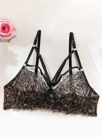 レースランジェリー　レース調節可能　レースアップ　ブラック　ブラジャー＆ショーツ　4点セット