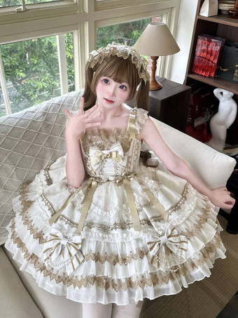 黒のゴシックロリータドレス、フリル付きJSK、レースアップロリータショートドレス、ヘッドウェア付き