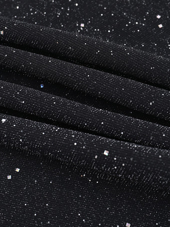 グリッターオフショルダーマキシドレス（女性用） - キラキラメッシュ長袖マーメイドガウン - 2026年春のガライブニングパーティー衣装