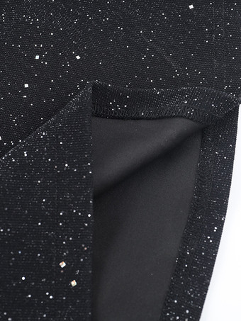 グリッターオフショルダーマキシドレス（女性用） - キラキラメッシュ長袖マーメイドガウン - 2026年春のガライブニングパーティー衣装