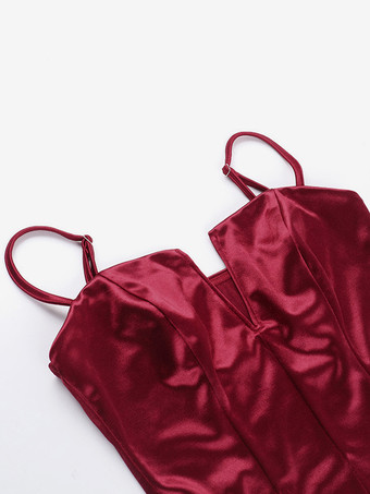 女性用コルセットトップ - サテンのディープVネックビスチェキャミソール - 夏の夜のクラブパーティー 2026