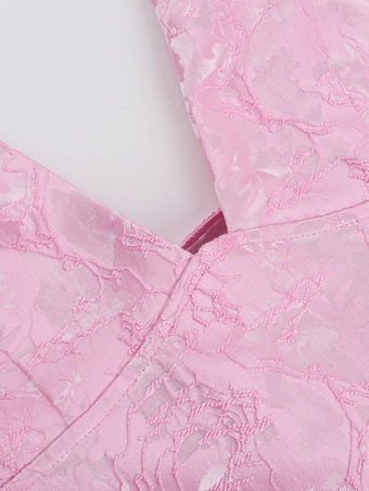 ホルターネックジャカードミニドレス（女性用） - 背中開きAラインスケータードレス（大きなリボン付き） - 夏の誕生日パーティー2026