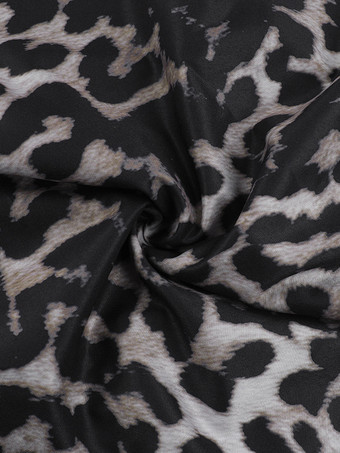 ヒョウ柄マキシ丈サマードレス（女性用） - アニマルプリントのセクシーなスパゲッティストラップフレアロングドレス - 2026年夏のビーチバケーション