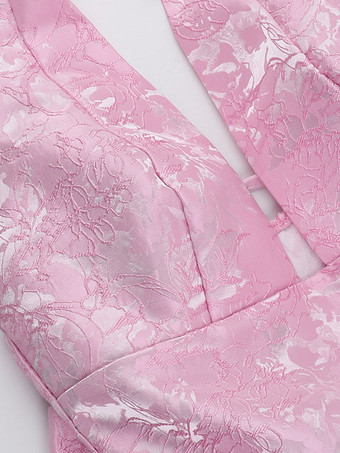 ジャカードコケットミニドレス（女性用） - ホルターネック、レースアップ、大きなリボン、バックスケータースタイル - 夏の誕生日パーティー衣装 2026