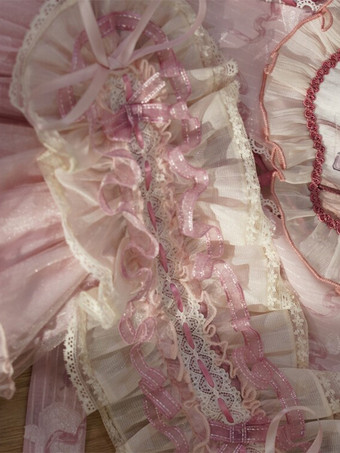 Accessoires Lolita Coiffe rose à lacets