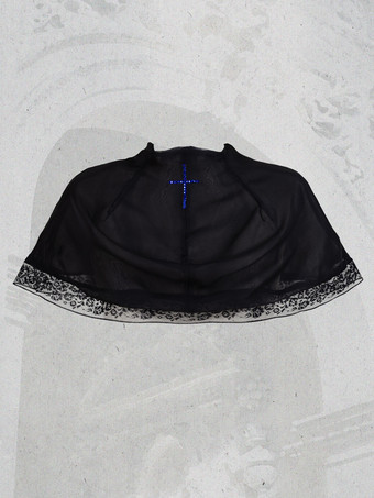 Cape Gothic Lolita noire et blanche à manches longues