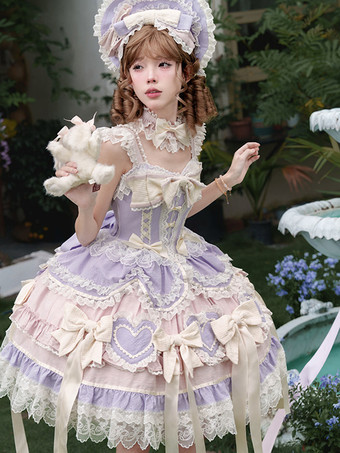 Dream Sonata Sweet Lolita Sleeveless Lace Ruffle Tiered Jsk Dress